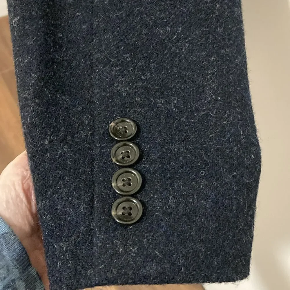J.Crew Ludlow Slim-Fit Mens Jacket in English Wool Navy Tweed. Size 44 Long.